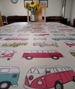 VW Campers Cerise Oilcloth Tablecloth