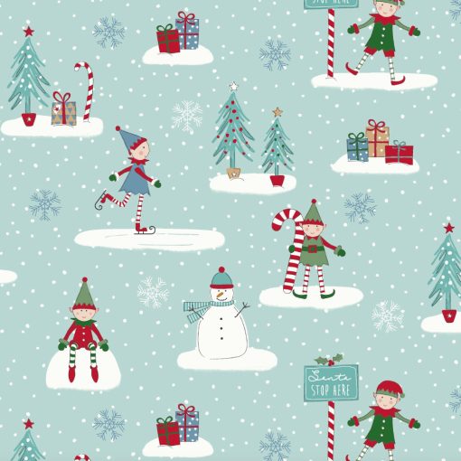 Christmas Elf Duckegg Gloss Oilcloth Tablecloth