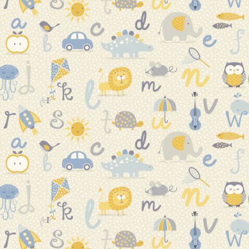 Alphabet Gloss Oilcloth Tablecloth